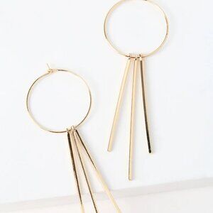 Lulus Elysian Gold Bar Hoop Earrings